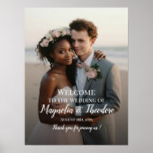 Poster Elégant mariage photo signe de bienvenue script mo (Devant)