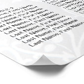 Poster Élégant Mariage photo traditionnel carte de siège (Coin)