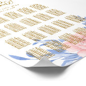 Poster Élégant Mariage rose floral rustique (Coin)