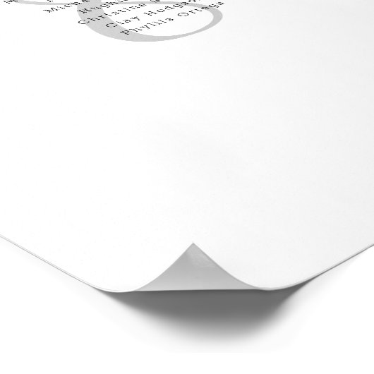 Poster Élégant Mariage simple 10 Table Siating Chart Sign (Coin)