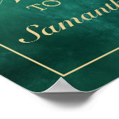 Poster Élégant Mariage vert (Coin)