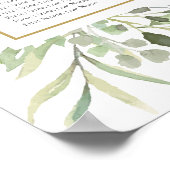 Poster Elégant Mariage Vert Eucalyptus Seating Chart (Coin)