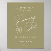 Poster Élégant Mariage Vert Matcha Pieds de Danse  (Devant)