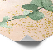 Poster Élégant Mariage Vert & Or (Coin)