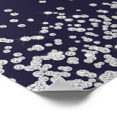 Poster Elégant Marine Blue Sparkling Silver Parties scint (Coin)