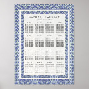 Poster Élégant Marine+White Seigaiha Mariage