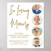 Poster Élégant Mémorial Mariage photo Gold Love (Devant)