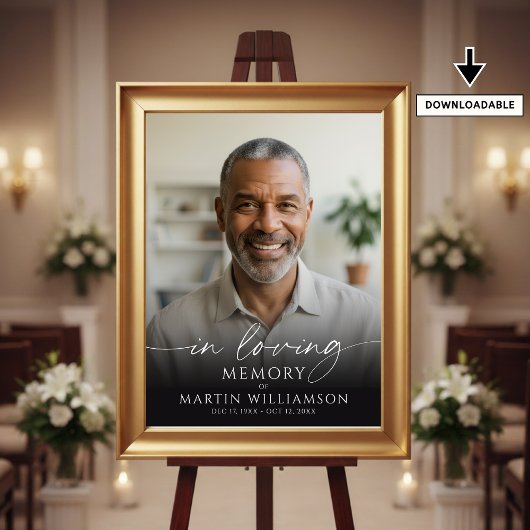 Poster Elegant Memorial Photo Script Welcome Sign