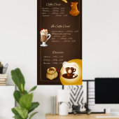 Poster Élégant Menu de Café Illustré (Bureau à domicile)