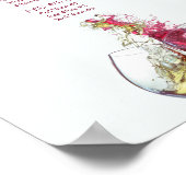 Poster Elégant menu Mariage de danse du vin rouge et blan (Coin)