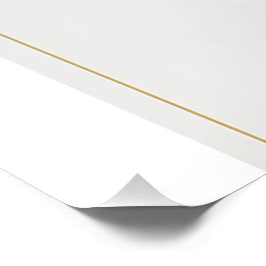 Poster Elégant Menu Mariage Floral Or Marocain (Coin)