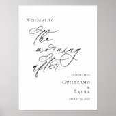 Poster Elegant minimal Le matin Après le brunch bienvenue (Devant)