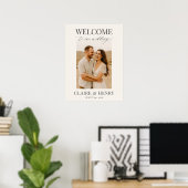 Poster Elegant Minimalist Photo Wedding Welcome  (Bureau à domicile)