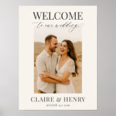 Poster Elegant Minimalist Photo Wedding Welcome  (Devant)