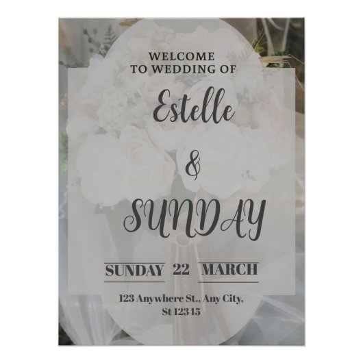 Poster Elegant Minimalist Wedding Welcome Sign (Devant)