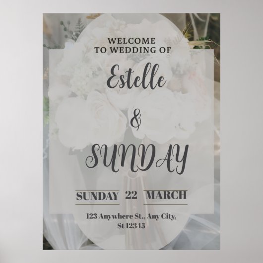 Poster Elegant Minimalist Wedding Welcome Sign (Devant)