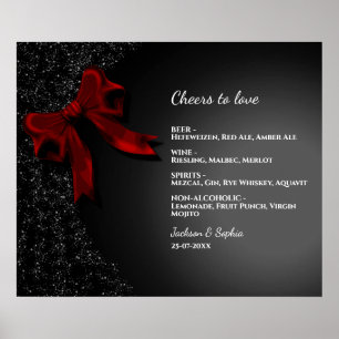 Poster Élégant minimaliste Bow rouge Simple élégant Menu