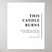 Poster Élégant minimaliste Cette bougie Brûle Mariage Sig (Devant)