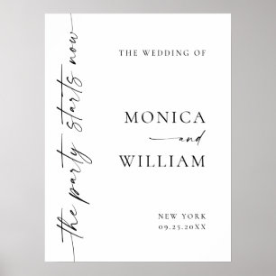 Poster Élégant minimaliste Mariage de bienvenue Calligrap
