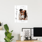 Poster Élégant minimaliste Mariage photo de bienvenue (Bureau à domicile)