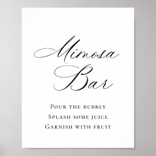 Poster Élégant minimaliste simple Mariage de bar Mimosa