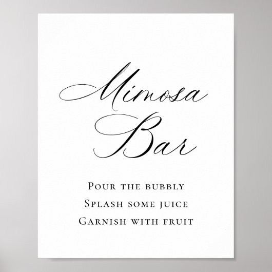 Poster Élégant minimaliste simple Mariage de bar Mimosa (Devant)