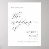 Poster Élégant minimum Bienvenue à notre mariage (Devant)