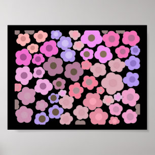 Poster Élégant miroir de fleurs