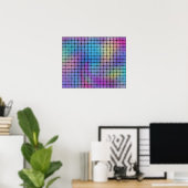 Poster Elegant Modern Colorful Squares Tiles | (Bureau à domicile)
