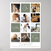 Poster Elegant modern minimal photo collage wedding (Devant)