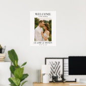 Poster Elegant Modern Photo Wedding Welcome  (Bureau à domicile)