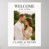 Poster Elegant Modern Photo Wedding Welcome  (Devant)