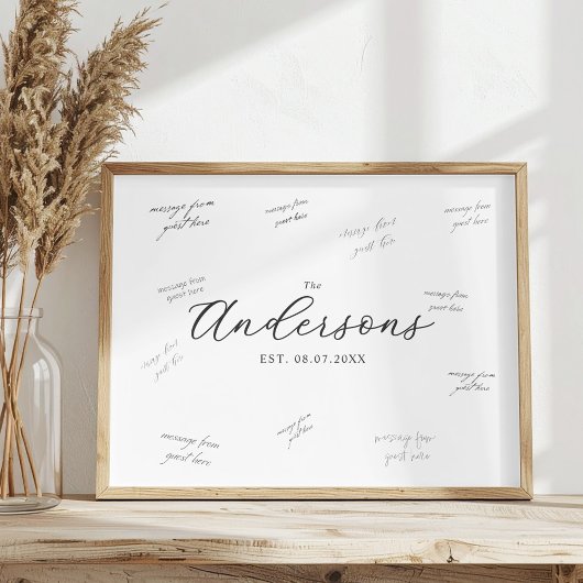 Poster Elegant Modern Wedding Guest Signature
