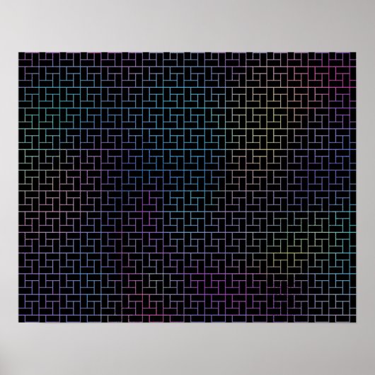 Poster Élégant moderne Abstrait coloré Motif de panier | (Devant)