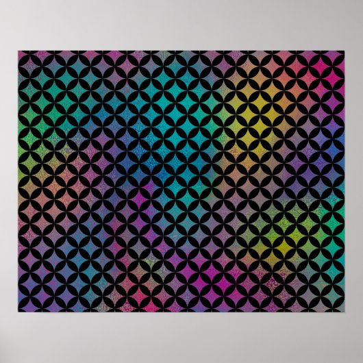Poster Élégant moderne Abstrait Diamants colorés Motif (Devant)