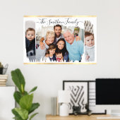 Poster Elegant Moderne Blanc & Or Ajouter Votre Famille D (Bureau à domicile)