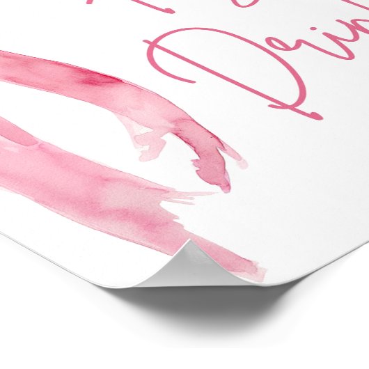 Poster Élégant moderne Blush Bow rose Bow nourriture et b (Coin)