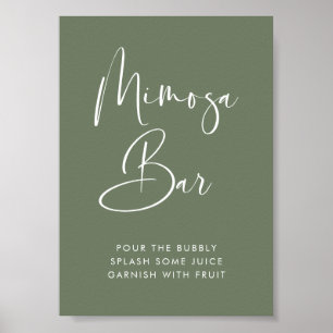 Poster Elégant & moderne Dark Sage Vert panneau de bar Mi