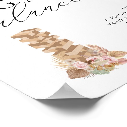 Poster Élégant moderne Jenga Guest Book Mariage Sign (Coin)