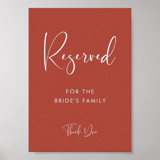 Poster Élégant & moderne mariage en terre cuite Signal ré (Devant)