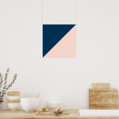 Poster élégant moderne pastel peach bleu marine bloc de c (Cuisine)