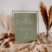 Poster Elégant & moderne Sage Green Diaper Signal Raffle