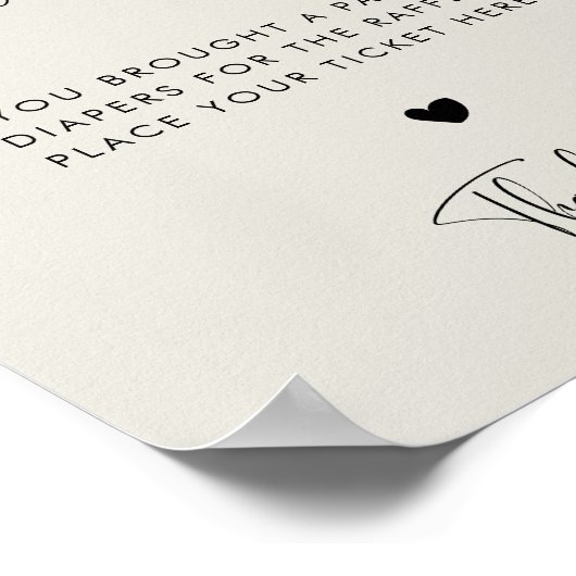 Poster Elégant moderne Sage Lumière Vert Diaper Raffle si (Coin)