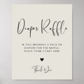 Poster Elégant moderne Sage Lumière Vert Diaper Raffle si (Devant)