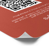 Poster Elégant & moderne Terracotta Honeymoon fund Code Q (Coin)