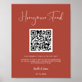 Poster Elégant & moderne Terracotta Honeymoon fund Code Q (Devant)