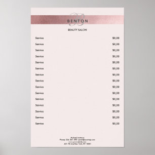 Poster Elegant Monogramm Lightpink Rosegold Pricelist