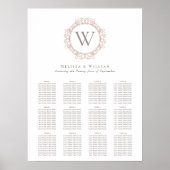Poster Élégant Monogramme Insignia Mariage Siège (Devant)