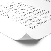 Poster Élégant Monogramme Mariage Platine de siège minima (Coin)