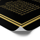 Poster Elégant Monogramme Or Noir Cadre Mariage Siège (Coin)